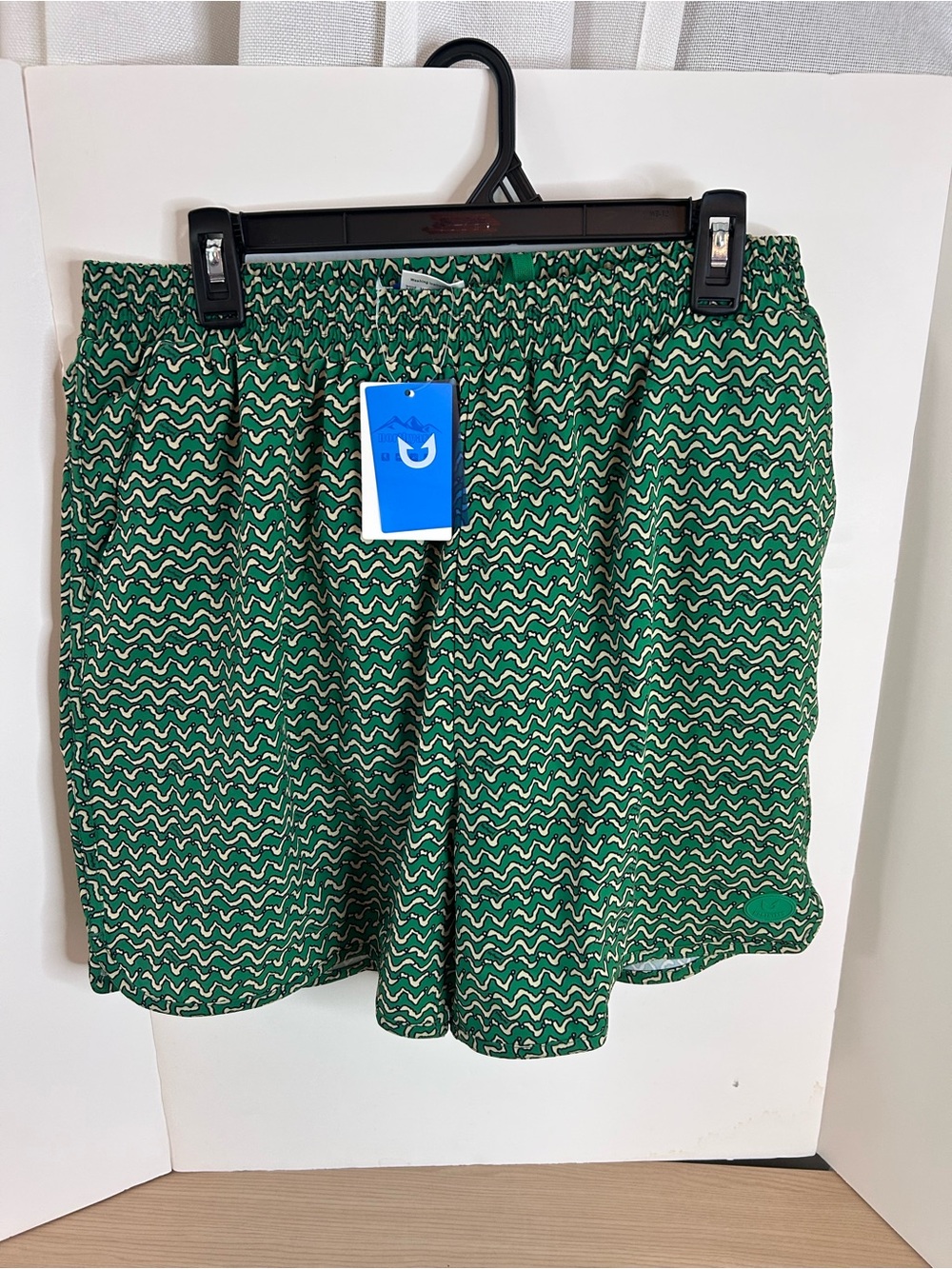 Men's Green Patterned Swim Trunks